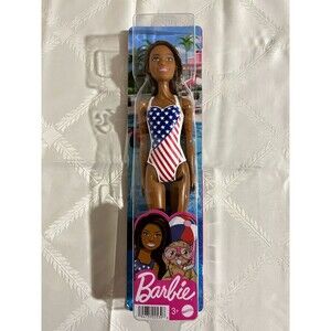 Mattel Barbie Doll USA Flag Swimsuit